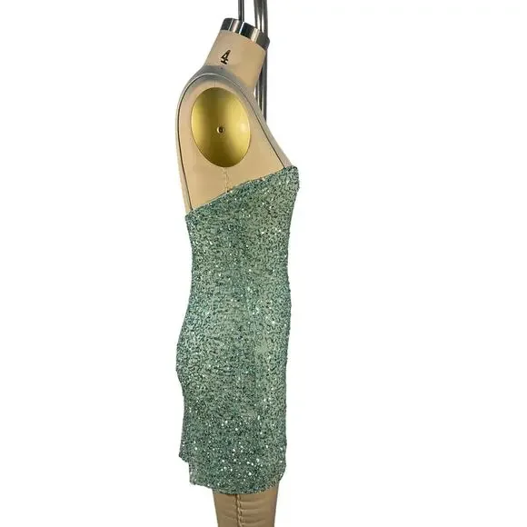 green emerald velvet dress Nara Feather Sequin Dress  Retrofete